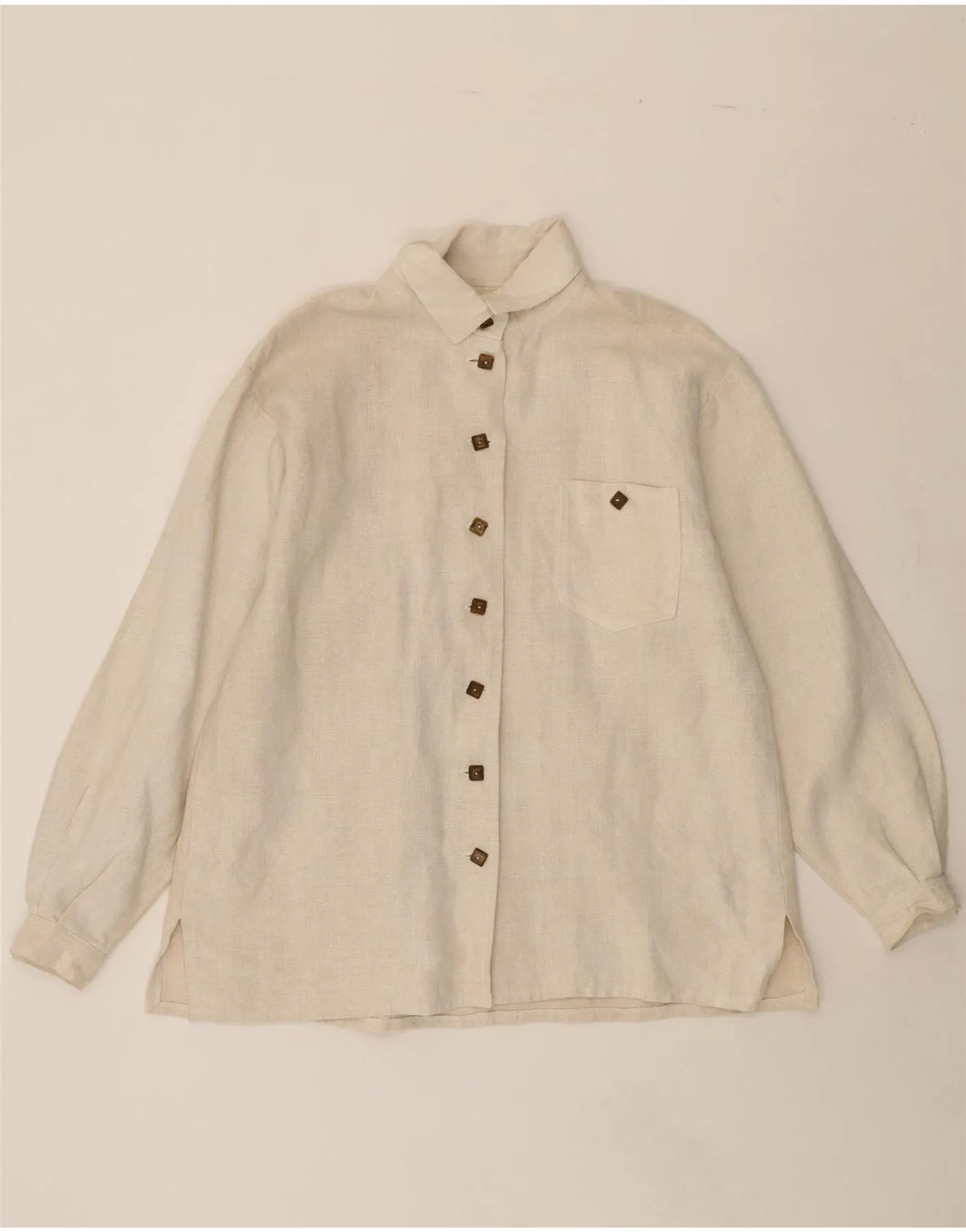 VINTAGE Womens Shirt UK 18 XL Off White Bold Prints