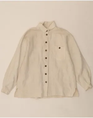 VINTAGE Womens Shirt UK 18 XL Off White Bold Prints