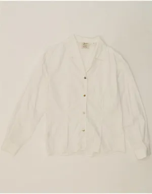 Cozy Feel BENETTON Womens Shirt IT 44 Medium White Cotton