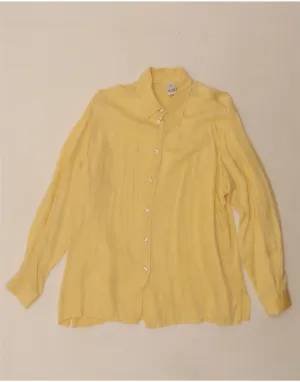 VINTAGE Womens Shirt EU 42 Large Yellow Cupro Sustainable Manufacturing Process Non Iron Material