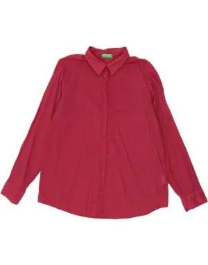 Ombre look Sustainable production BENETTON Womens Shirt UK 18 XL Red Check Cotton
