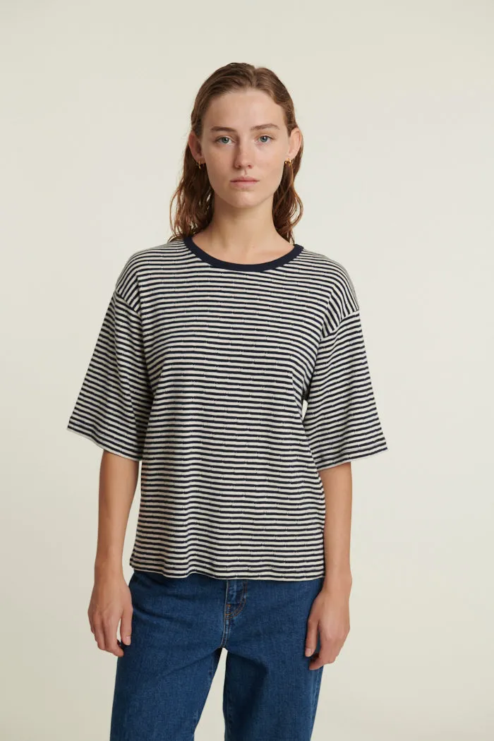 Sustainable Silma SS Tee - Sky captain / birch