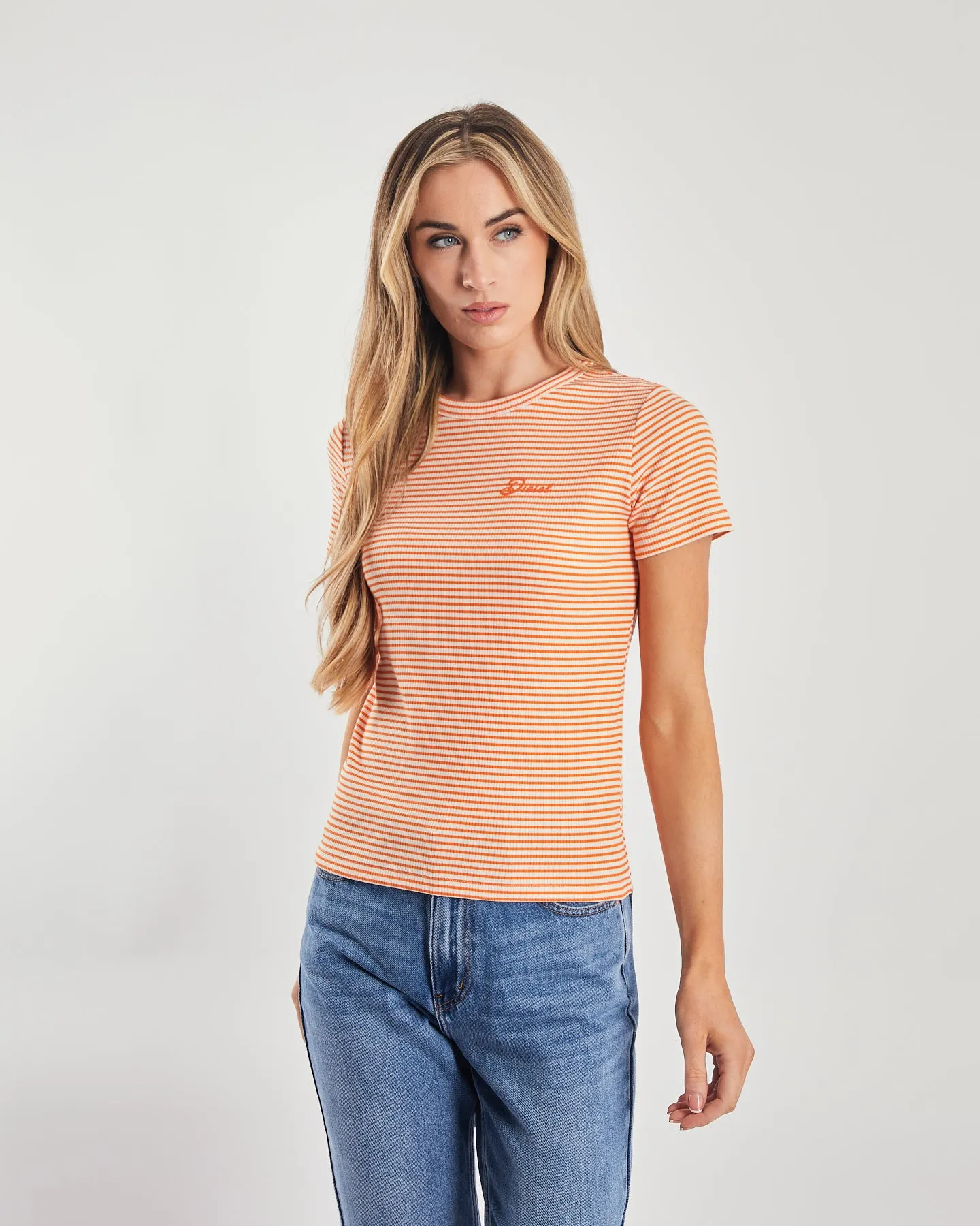 Helga T-Shirt Orange Sorbet Bold Look Slim Comfort
