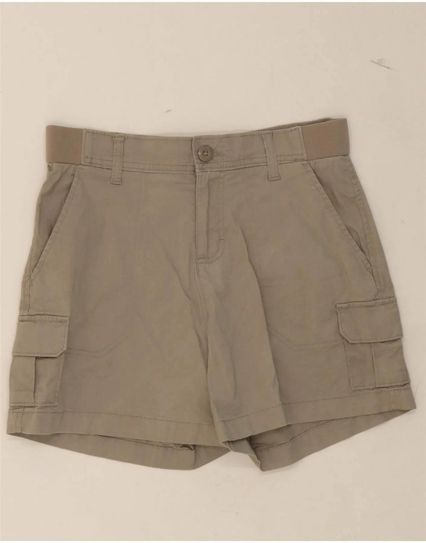 LEE Womens Cargo Shorts W30 Medium Grey Reinforced Buttonholes Recycled Polyester Blend