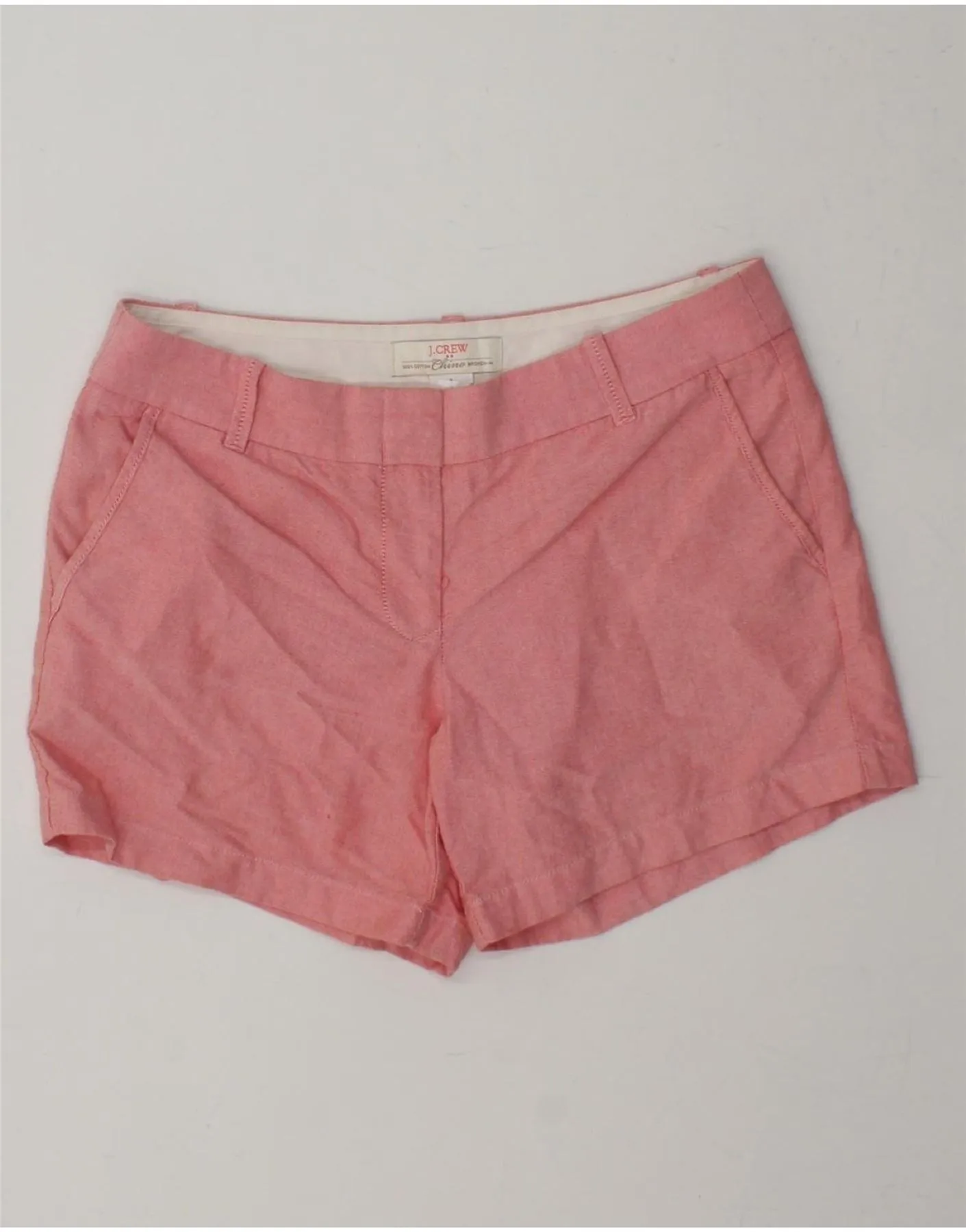 J. CREW Womens Broken In Chino Shorts US 6 Medium W32  Pink Cotton Abstract art Flatlock stitching