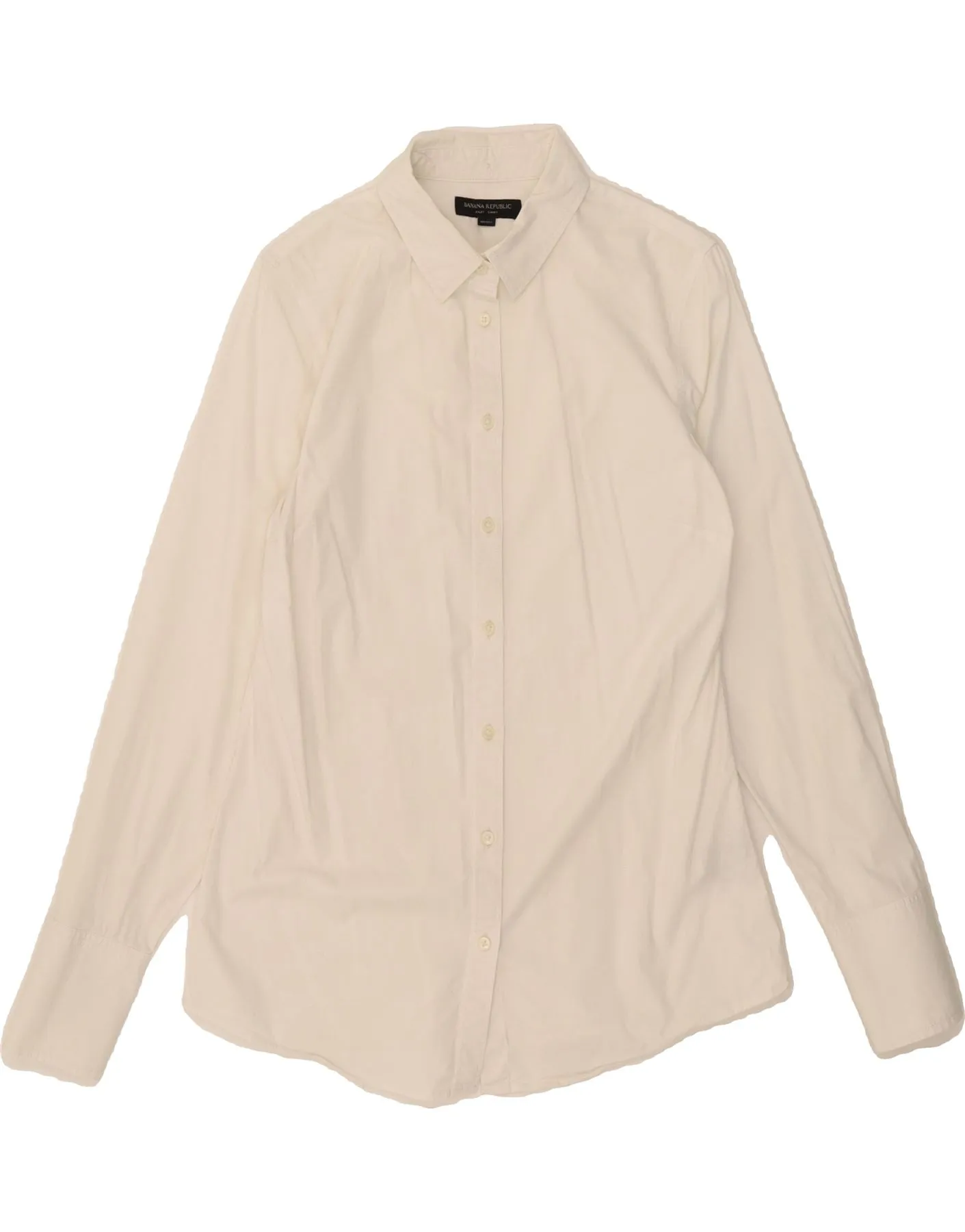 Comfort First Fit Stylish Element BANANA REPUBLIC Womens Shirt US 8 Medium White Cotton