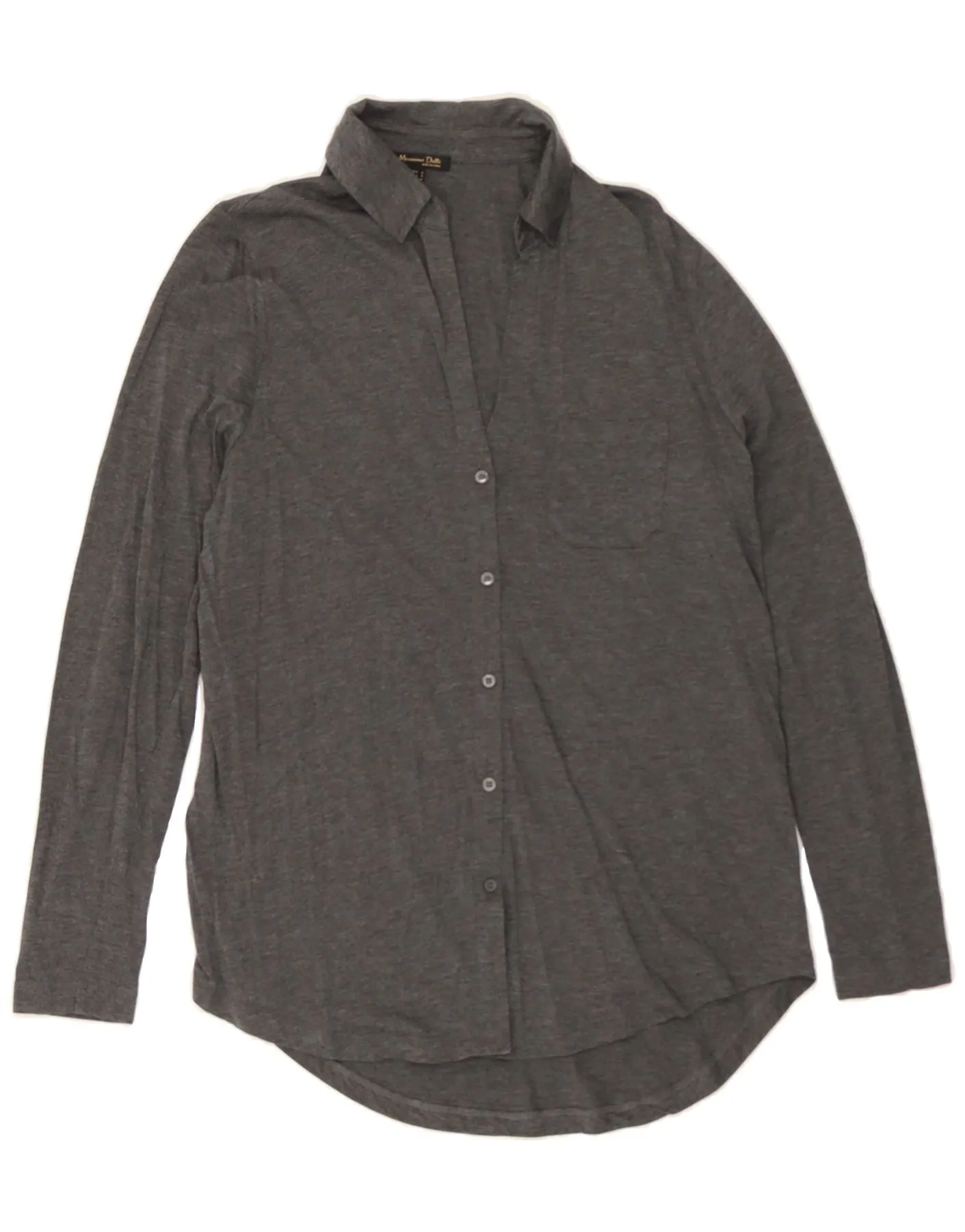 Moisture Wicking Material MASSIMO DUTTI Womens Shirt UK 10 Small Grey Cotton