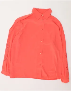 Flexible Shoulder Construction Recycled Polyester Blend VINTAGE Womens Shirt Blouse UK 18 XL Pink Floral