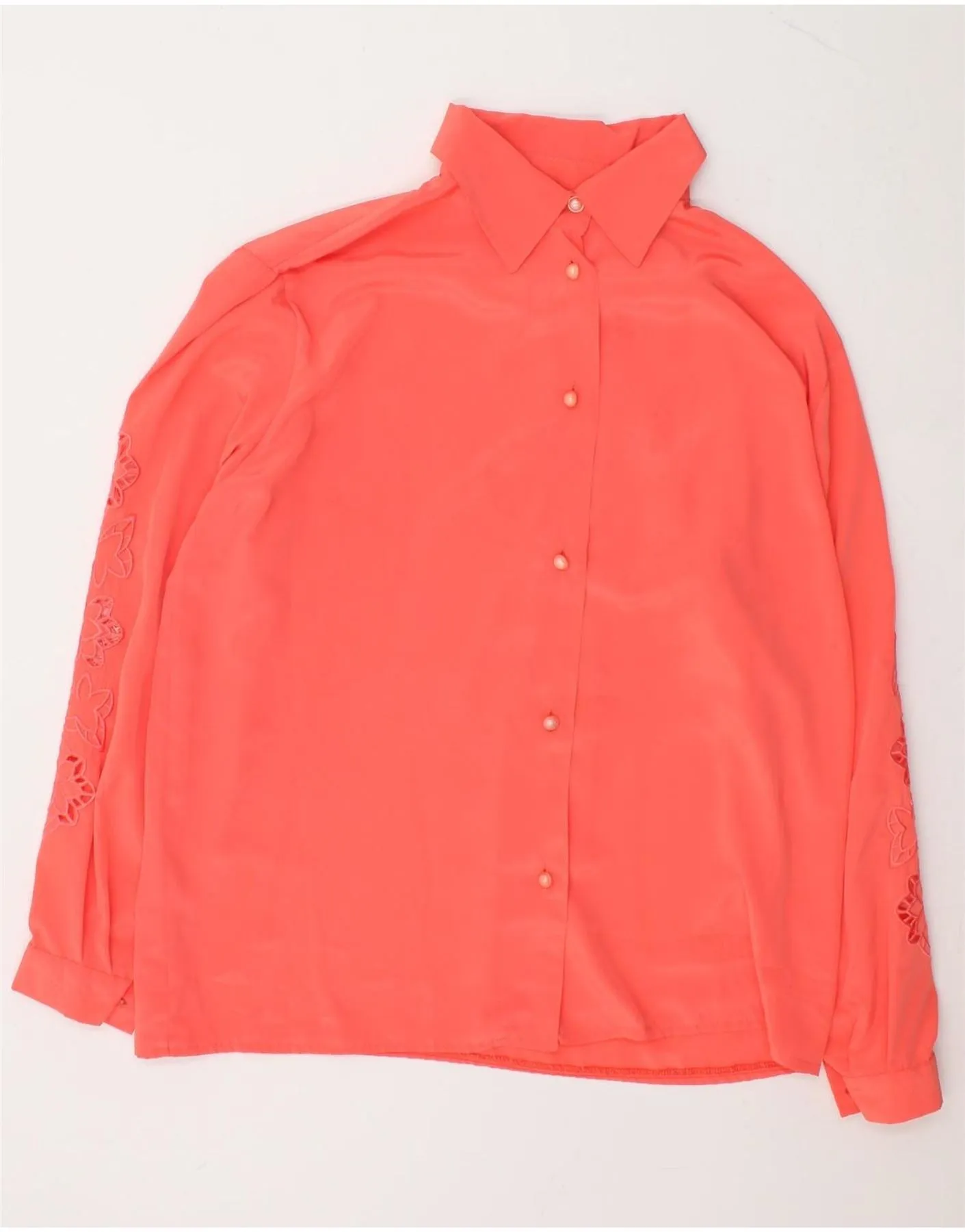 Flexible Shoulder Construction Recycled Polyester Blend VINTAGE Womens Shirt Blouse UK 18 XL Pink Floral