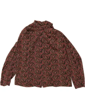 Trendy Fashion Lightweight Material VINTAGE Womens Shirt Blouse UK 18 XL Red Floral