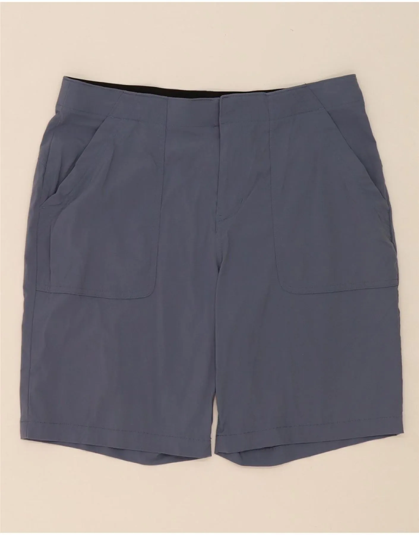 Linen blend EDDIE BAUER Womens Chino Shorts US 12 Large W34  Blue Nylon