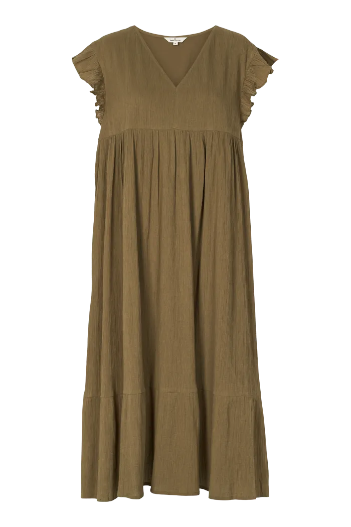 Simone Dress - Martini Olive Elegant Waistband