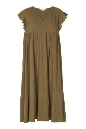 Simone Dress - Martini Olive Elegant Waistband