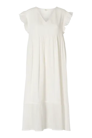 Formal Occasion Sleek Waist Design Fit Simone Dress - Whisper White