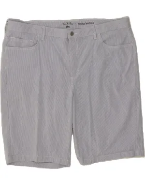 Adjustable Hem LEE Womens Riders Mid Rise Bermuda Shorts W44 3XL Blue Pinstripe Cotton