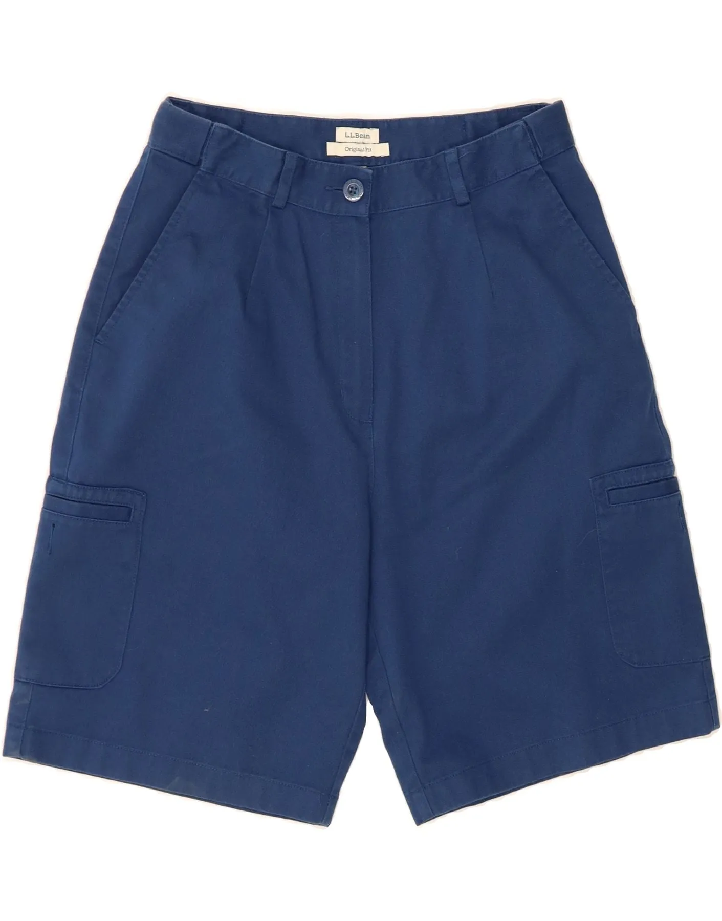 L.L.BEAN Womens High Waist Original Fit Cargo Shorts US 8 Medium W28  Blue High-Quality Fabric
