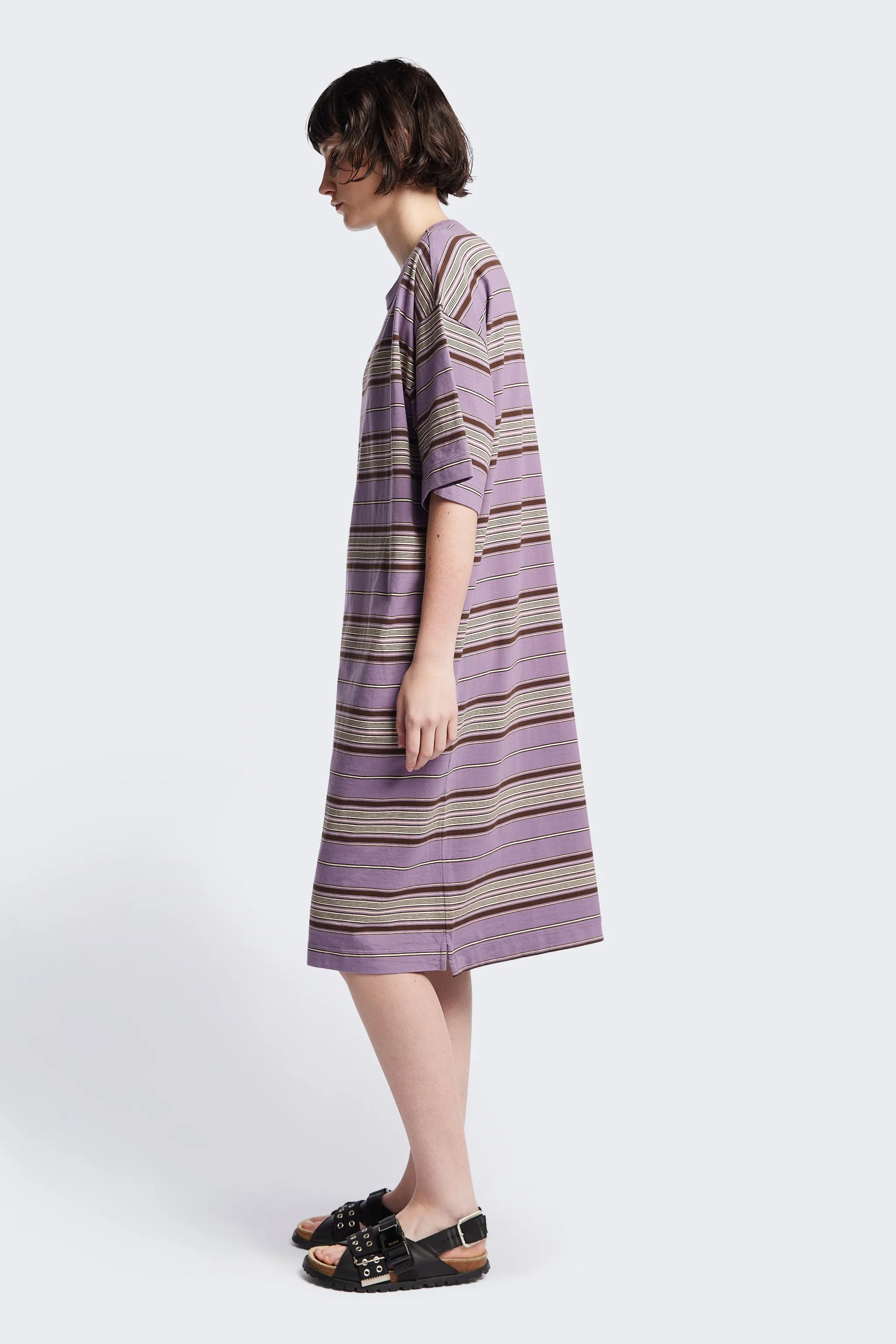 Nadir Dress Purple Stripe Neutral Layer