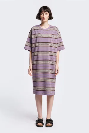 Versatile Wear Party Floral Nadir Dress Purple Stripe