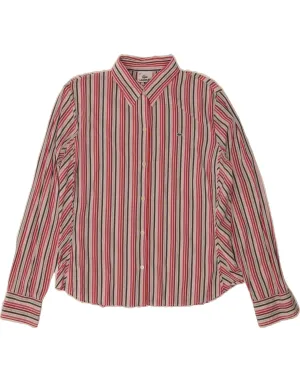 High-End Look Non-Iron LACOSTE Womens Shirt Size 40 Medium Multicoloured Pinstripe Cotton