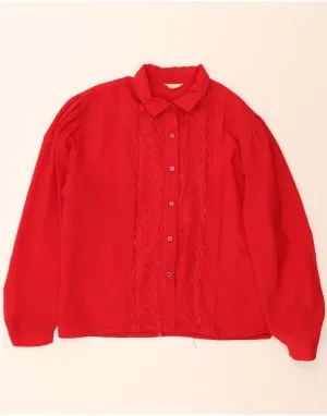 Relaxed Vibe Comfort Fit VINTAGE Womens Shirt Blouse UK 16 Large Red Floral