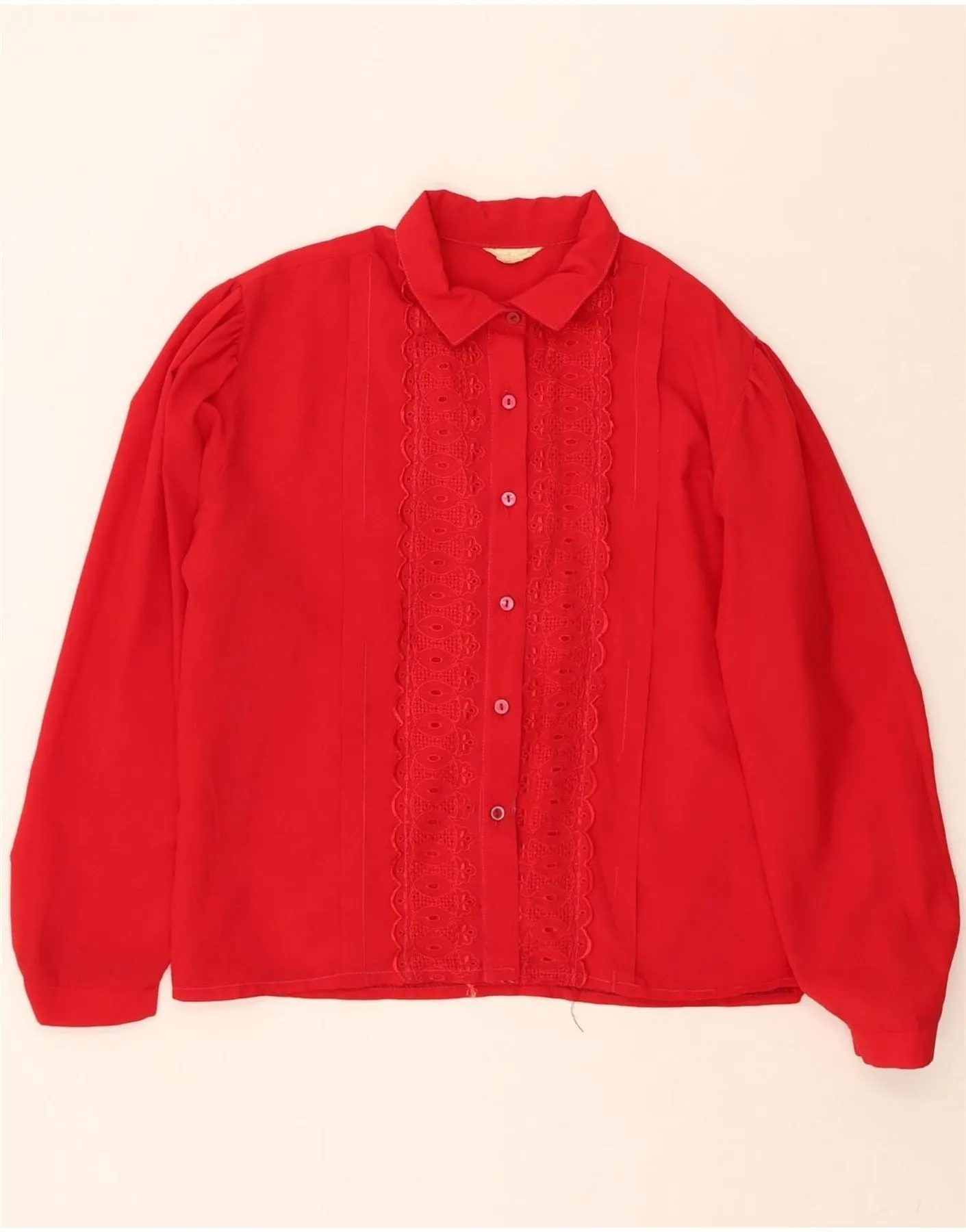 Relaxed Vibe Comfort Fit VINTAGE Womens Shirt Blouse UK 16 Large Red Floral