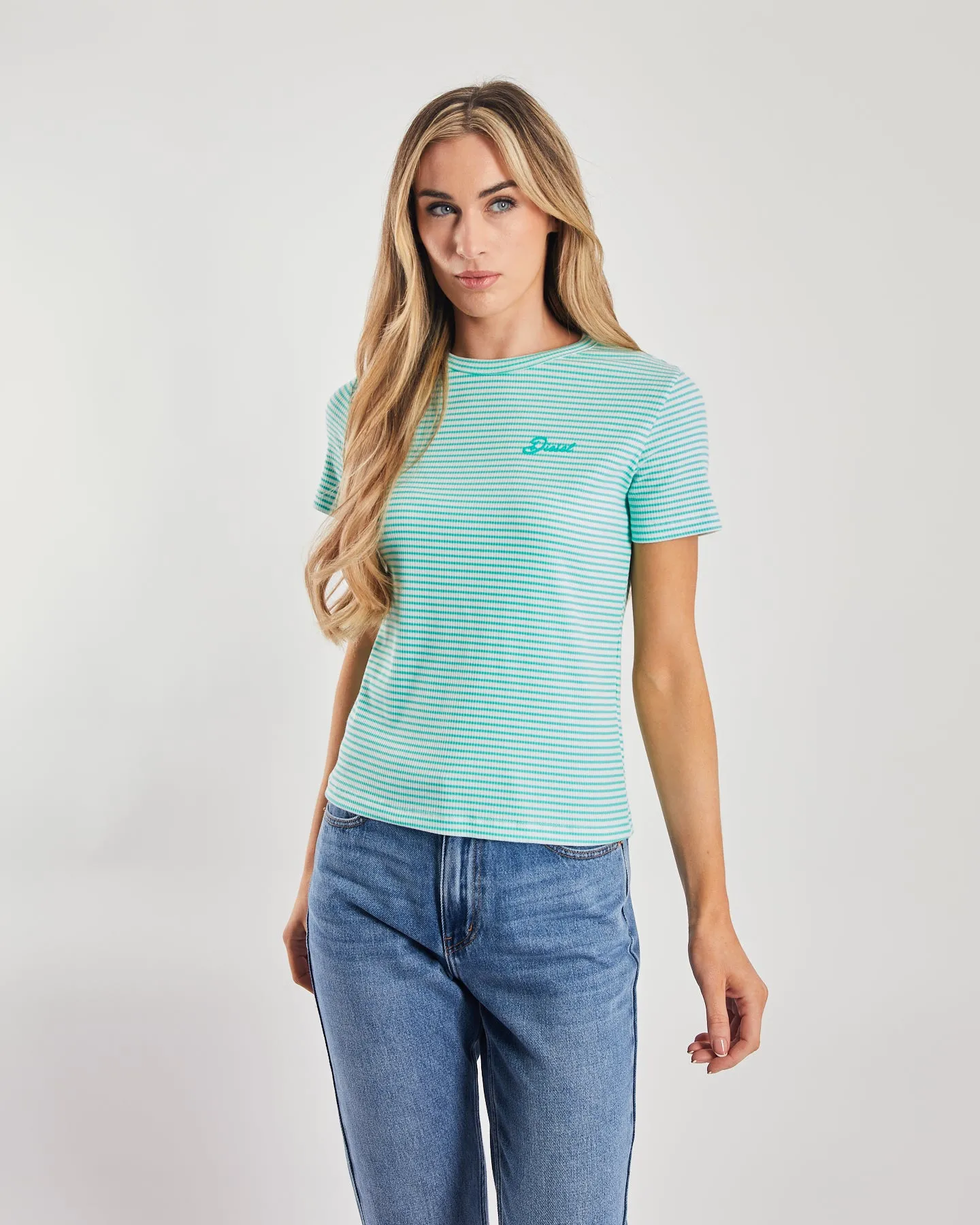 Helga T-Shirt Soft Jade Day-to-Day Comfort Heathered Texture