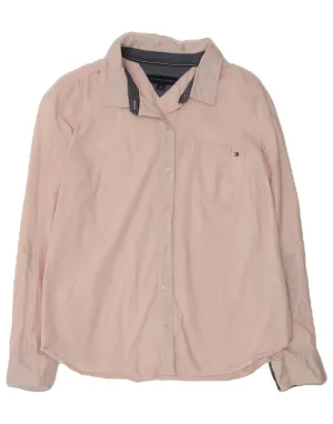 TOMMY HILFIGER Womens Shirt UK 14 Medium Pink Cotton Casual Wear