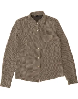 SISLEY Womens Shirt Blouse IT 44 Medium Grey Spotted Polyester Refined Aesthetic