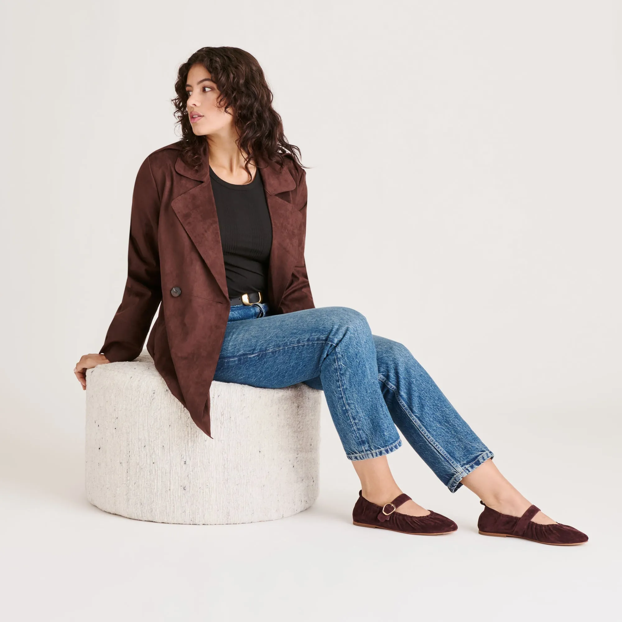 CAELY BALLET FLATS MULBERRY SUEDE Ferry Dock Morning Step