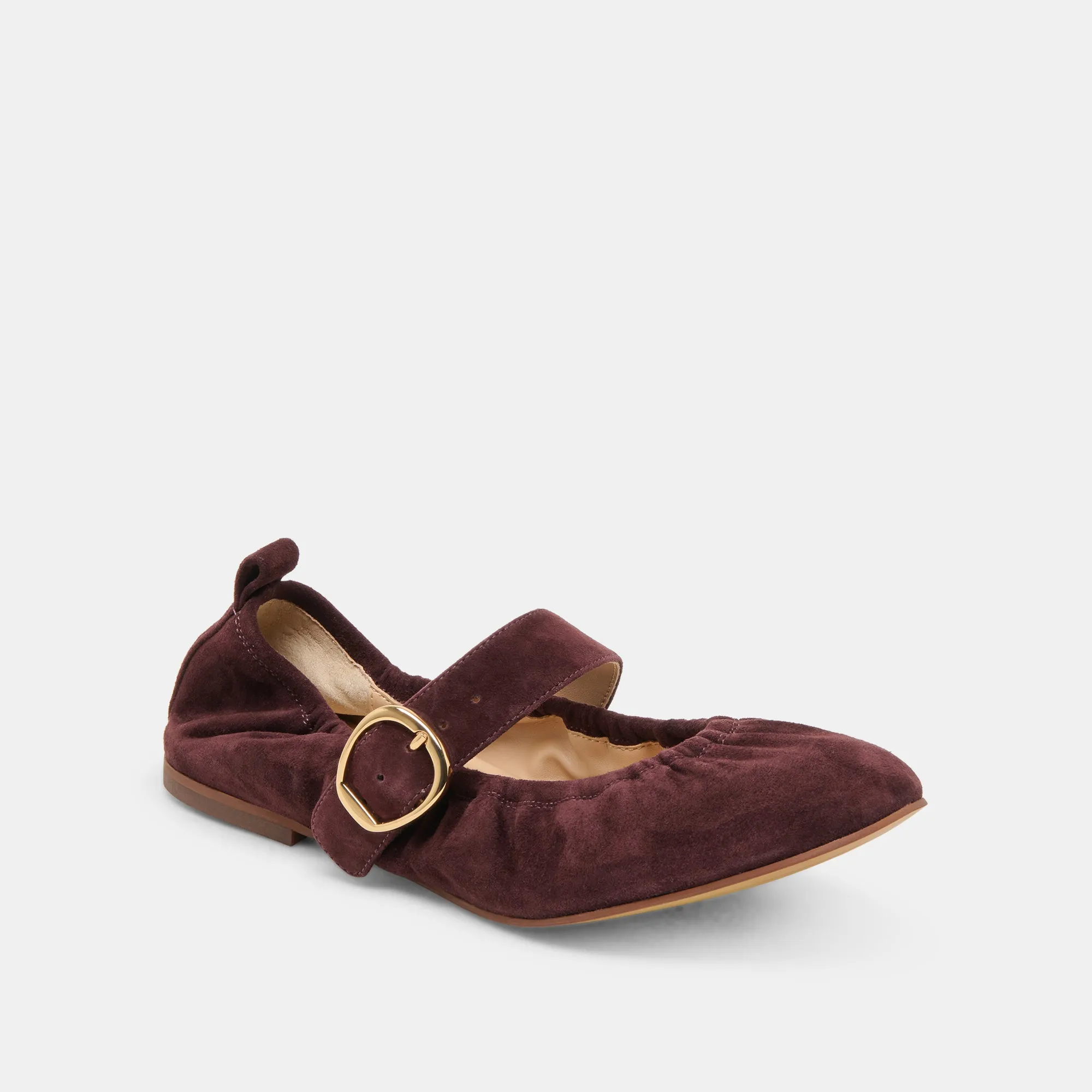 Cloud Comfort Footwear Coffee Run CAELY BALLET FLATS MULBERRY SUEDE