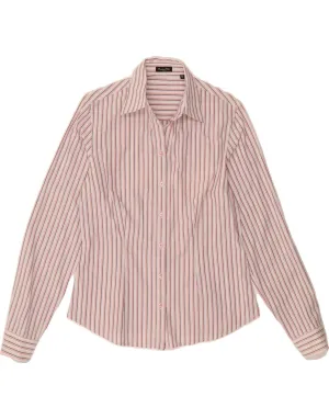 MASSIMO DUTTI Womens Shirt EU 40 Medium Pink Striped Cotton Teen Fashion All day wearability