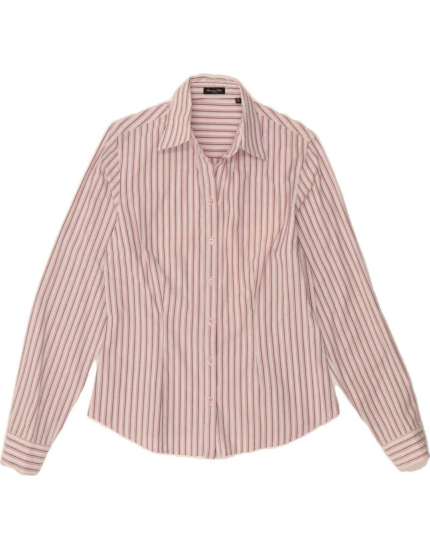 MASSIMO DUTTI Womens Shirt EU 40 Medium Pink Striped Cotton Teen Fashion All day wearability