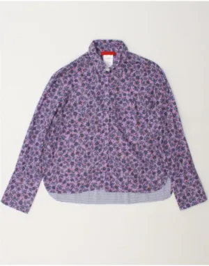 Smooth Finish MAX & CO. Womens Shirt UK 6 XS Purple Floral Cotton