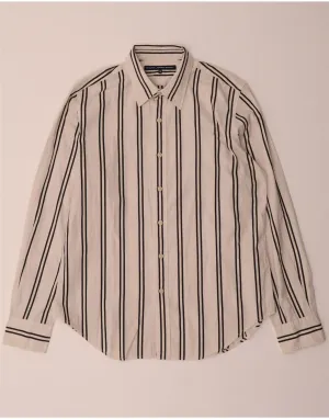 Gym Appropriate RALPH LAUREN Womens Shirt US 12 Large White Striped Cotton