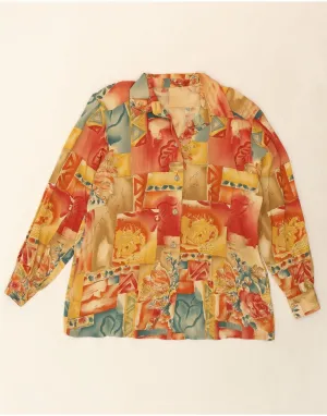 High-End Fabric Current Style VINTAGE Womens Shirt Blouse UK 18 XL Multicoloured Patchwork