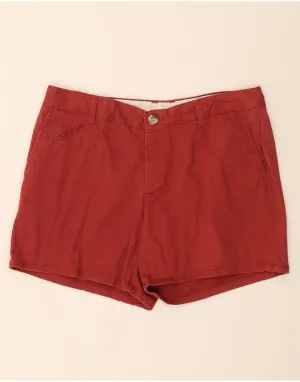 All day wearability Glossy Texture DOCKERS Womens Chino Shorts US 12 Large W34  Red Cotton