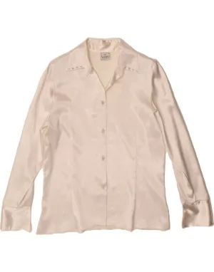 VIA VENETO Womens Shirt Blouse UK 12 Medium Off White Polyester Designer Touch