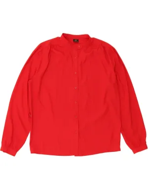 natural fiber Stylish Appearance VINTAGE Womens Shirt Blouse EU 40 Medium Red Polyester