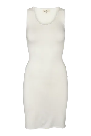 Joline Tank Dress - Off White Sleek Waistband Shine Moment
