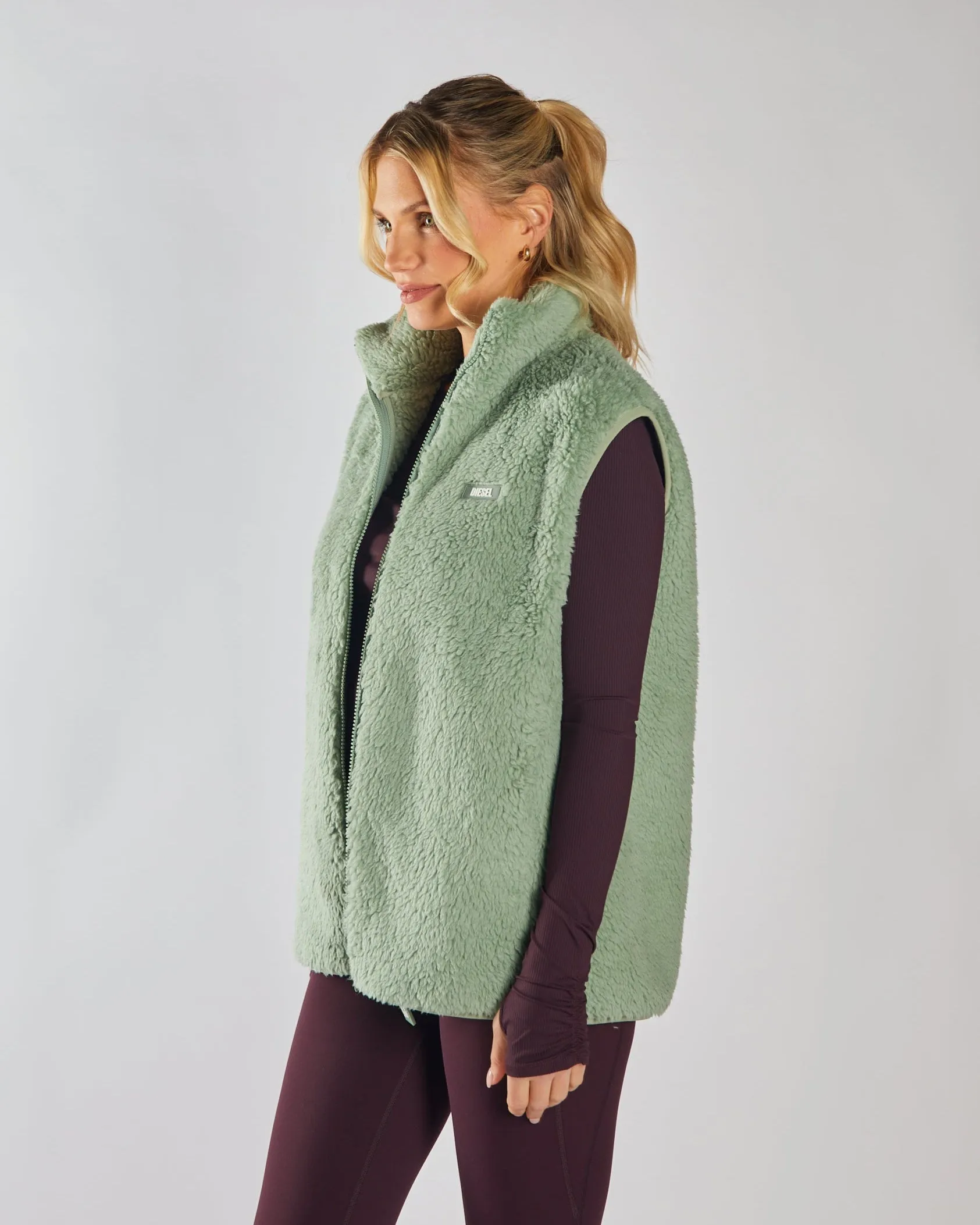 Lounge Wear Sia Fleece Gilet Moss Green