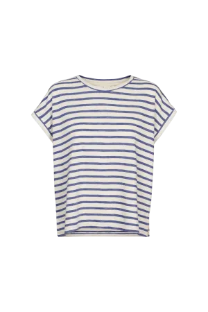 Soft Waistband Mary Tee - Birch / Classic blue