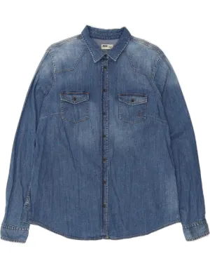 Casual Sophistication RIFLE Womens Denim Shirt UK 20 2XL Blue Cotton
