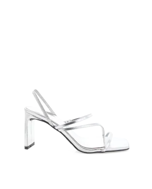 GENNA - SILVER METALLIC Summer Sandals Ultra High Heels