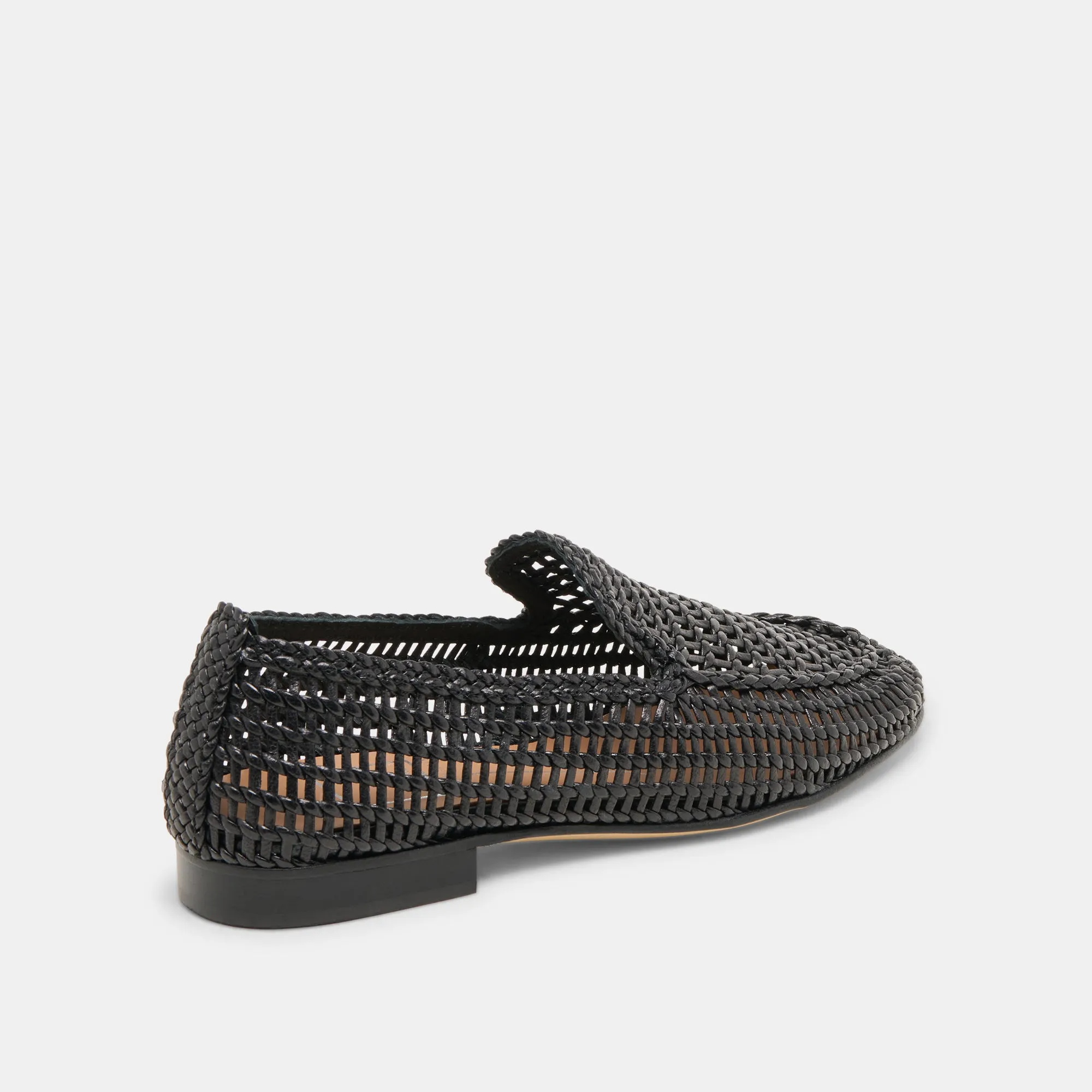 ARMOND FLATS BLACK WOVEN LEATHER Health Glow linen fresh