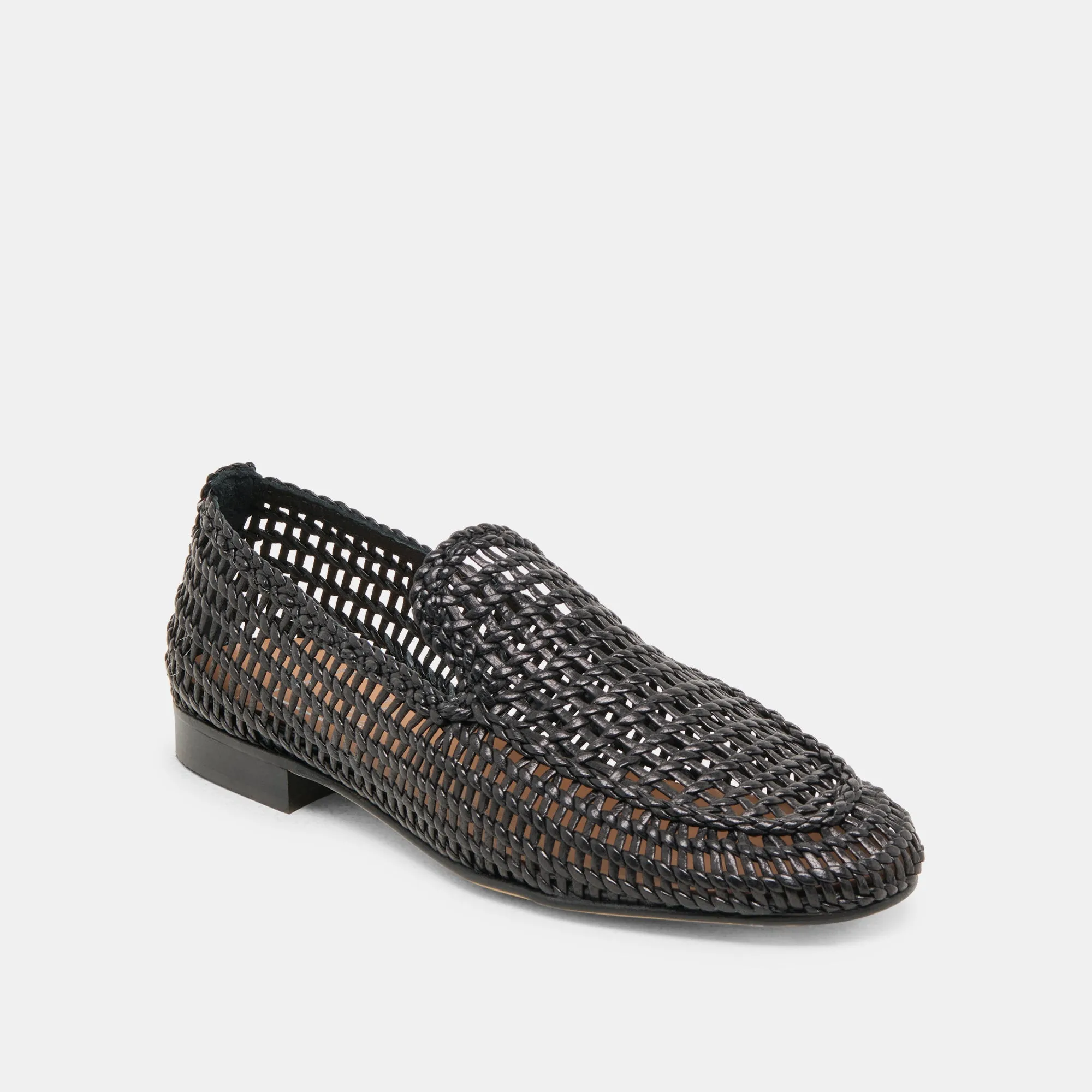 Daily Walk Breathable Cushion ARMOND FLATS BLACK WOVEN LEATHER