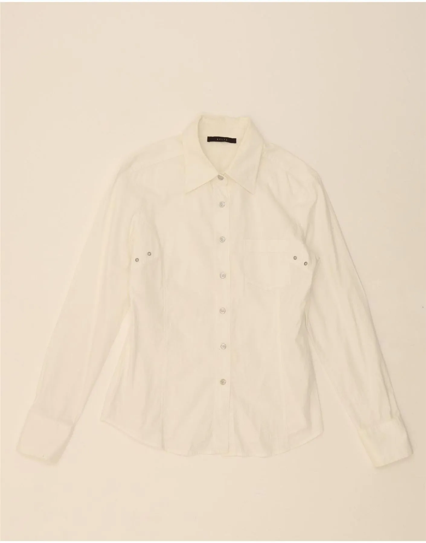 Fashion staples BELFE Womens Shirt UK 8 Small  White Cotton