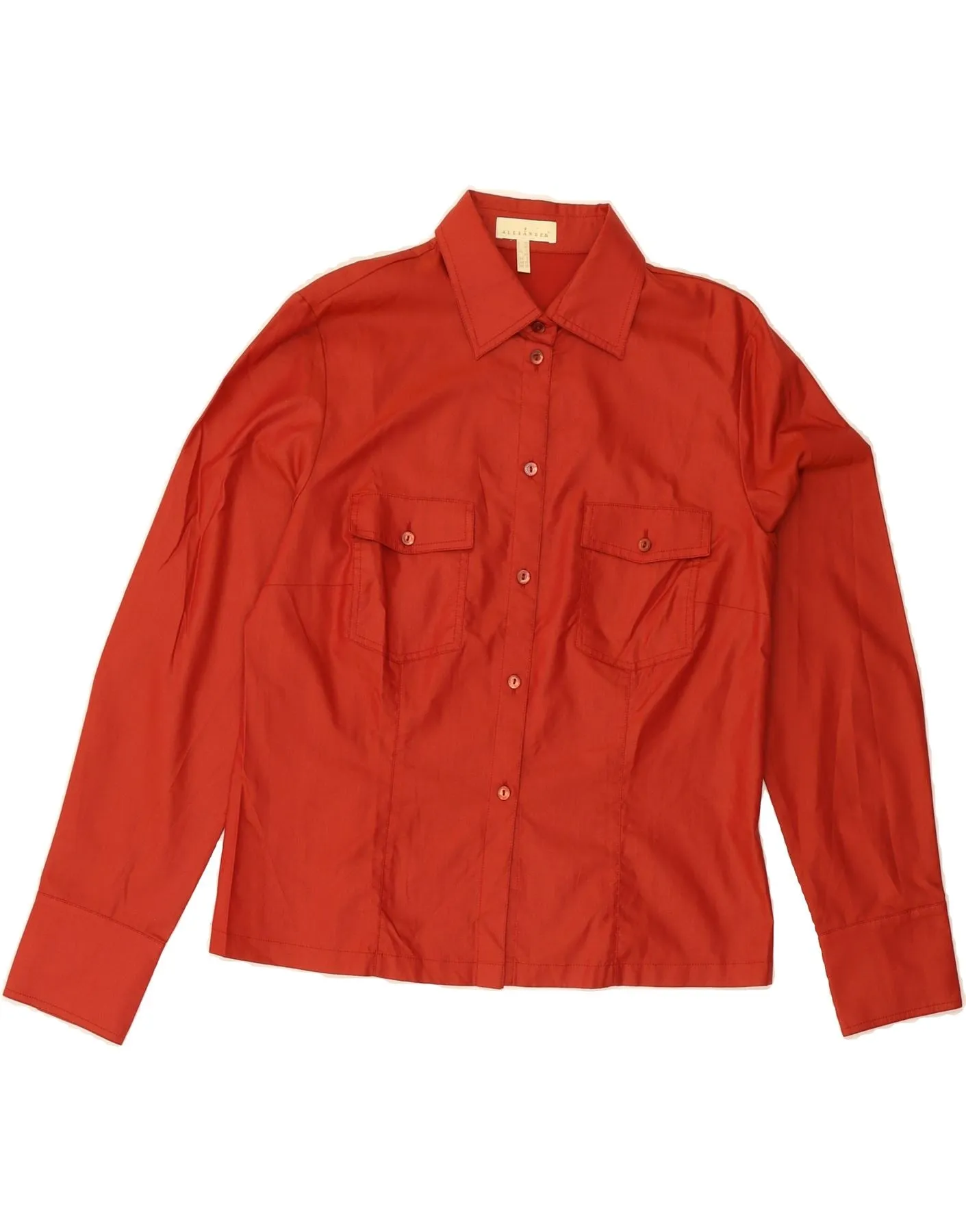 Multi Layer Stitching Non-Iron ALEXANDER Womens Shirt UK 12 Meidum  Red Cotton