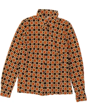 VINTAGE Womens Shirt UK 16 Large Black Geometric Chic Design