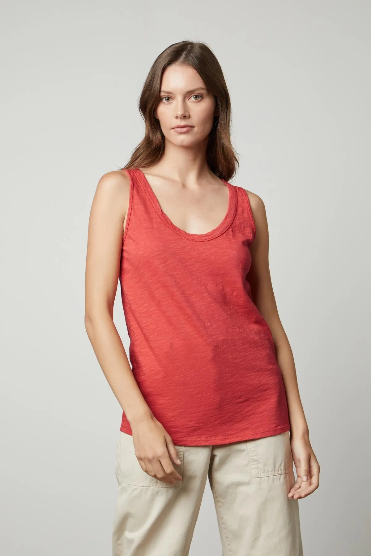 JOY ORIGINAL SLUB SCOOP NECK TANK EasyCareFabric Casual Vibes