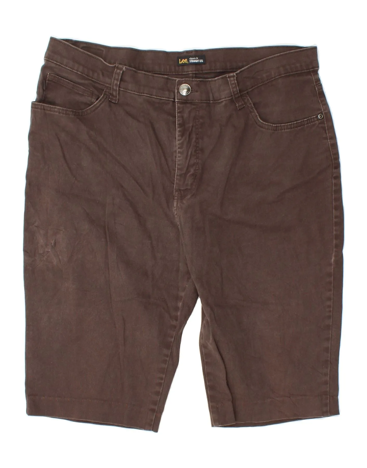 Durable Fabric Workwear Ready LEE Womens Classic Fit Bermuda Shorts US 16 XL W38  Brown Cotton